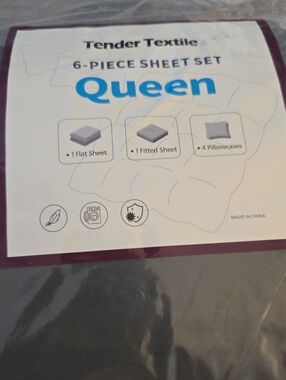 Tender Textile Queen 6-Piece Sheet Set - Charcoal